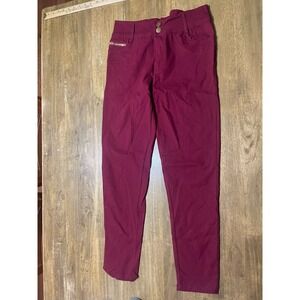 Bottom Sharp Pants, Women's Size Large, Red, Skinny, Zip Pockets